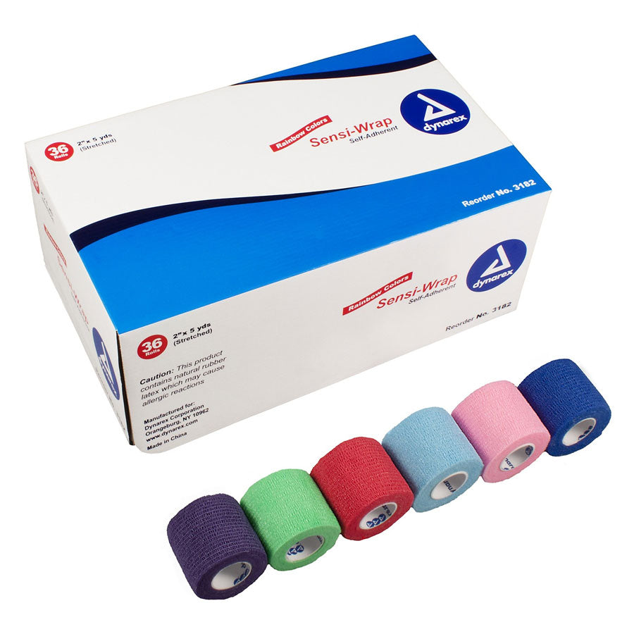 Dynarex Sensi Wrap Self Adherent Wrap - Rainbow, 6 of Each Color, 2"x 5 yards., 36/cs - OVERLANDERS Outfitter