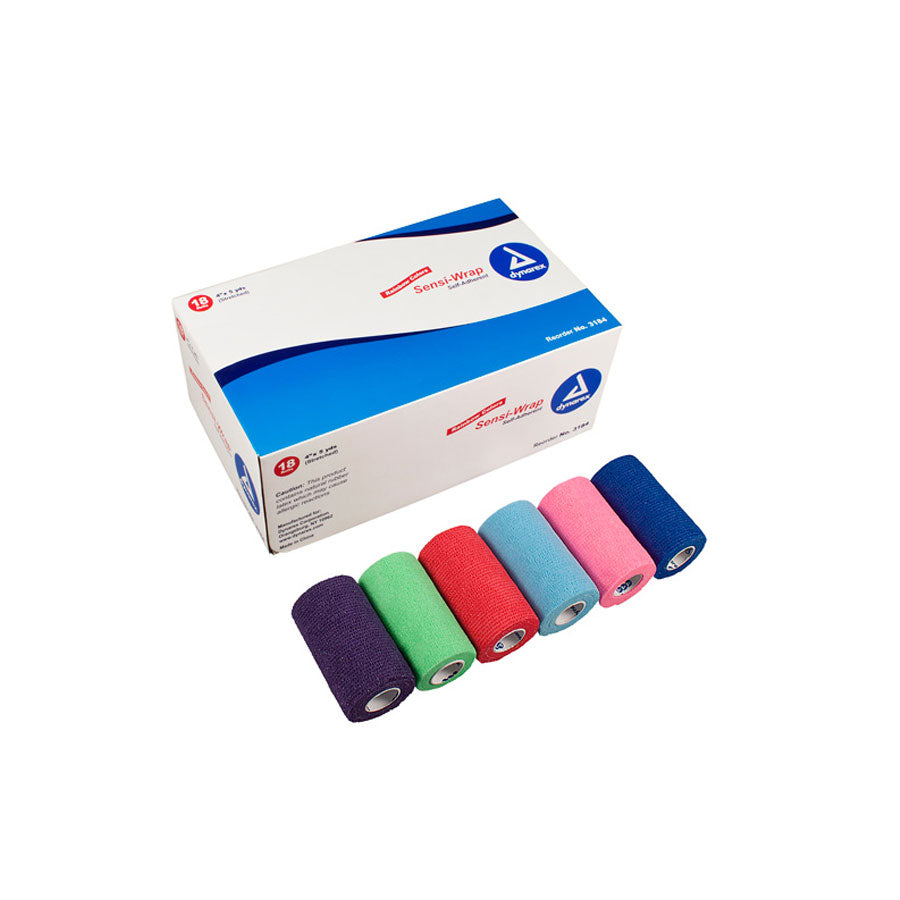 Dynarex Sensi Wrap Self Adherent Wrap - Rainbow, 3 of Each Color, 4"x 5 yards., 18/cs - OVERLANDERS Outfitter