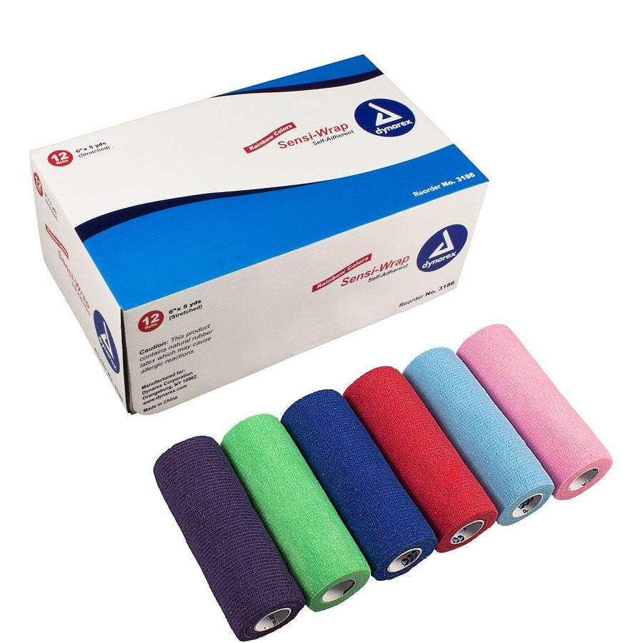 Dynarex Sensi Wrap Self Adherent Wrap - Rainbow, 2 of Each Color, 6"x 5 yards., 12/cs - OVERLANDERS Outfitter