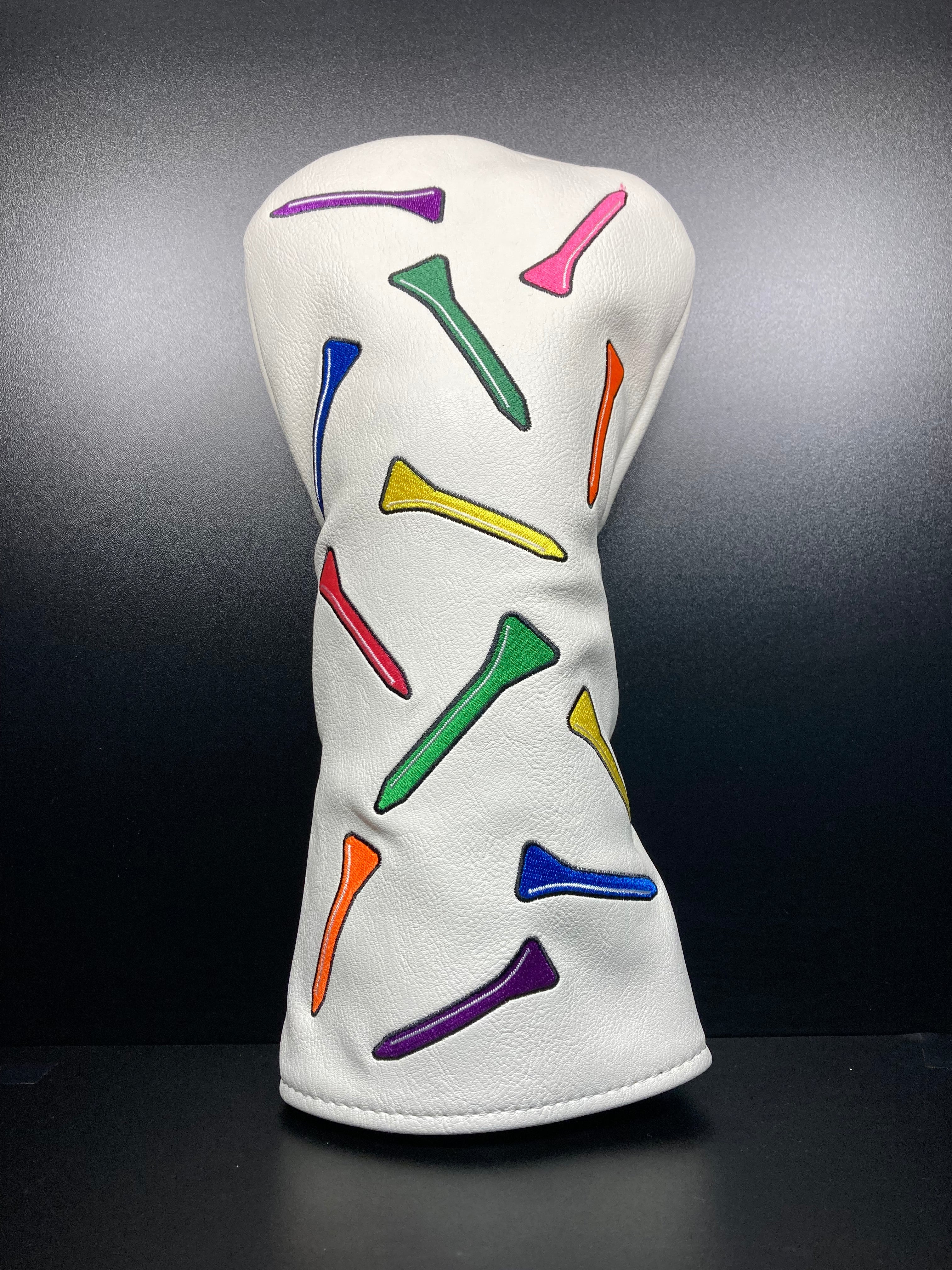 ParWestGolf Dancing Tees golf club headcover with colorful, playful tee design for protecting and decorating golf clubs.