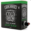 Java House Cold Brew On Tap - Decaf, showing a bag-in-box with a spout from a front angle, highlighting its sleek design.