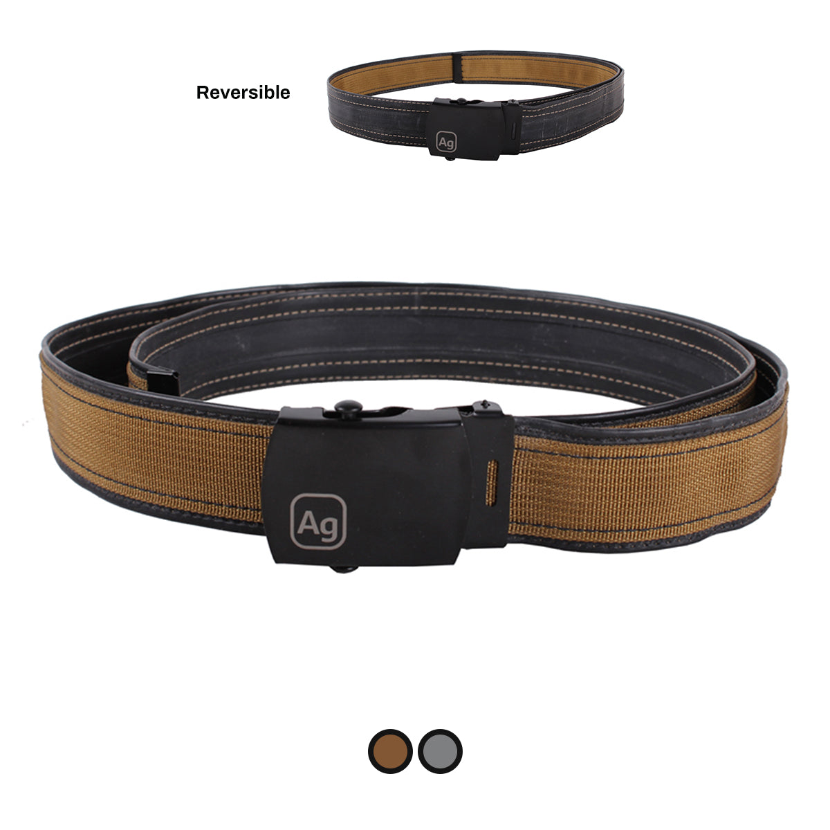 ZEITBIKE Alchemy Goods Delridge Military Belt with rugged canvas strap and metal buckle, displayed on a neutral background.