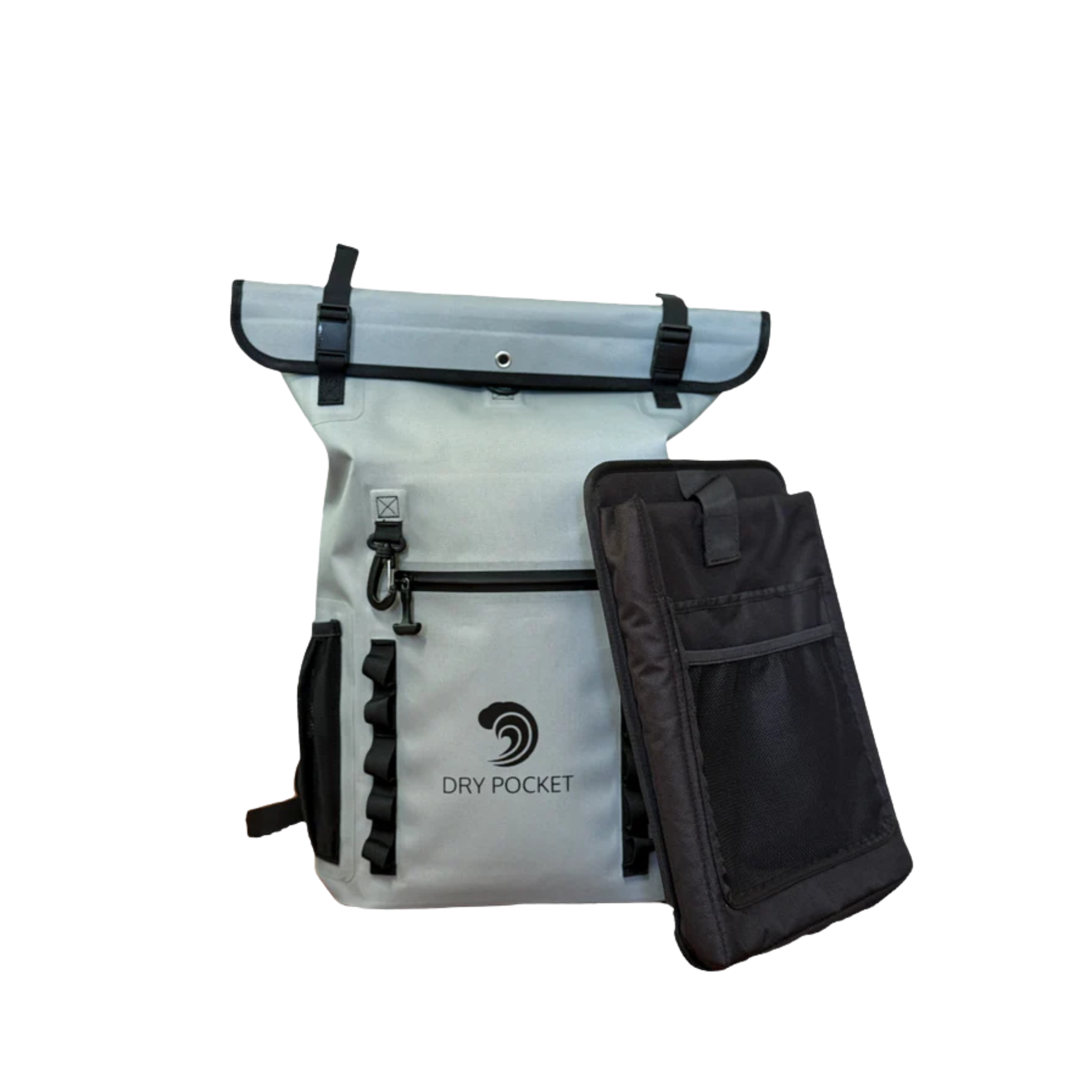 Dry Pocket waterproof floating dry bag with magnetic auto-sealing closure in desert sage color, designed for secure outdoor storage