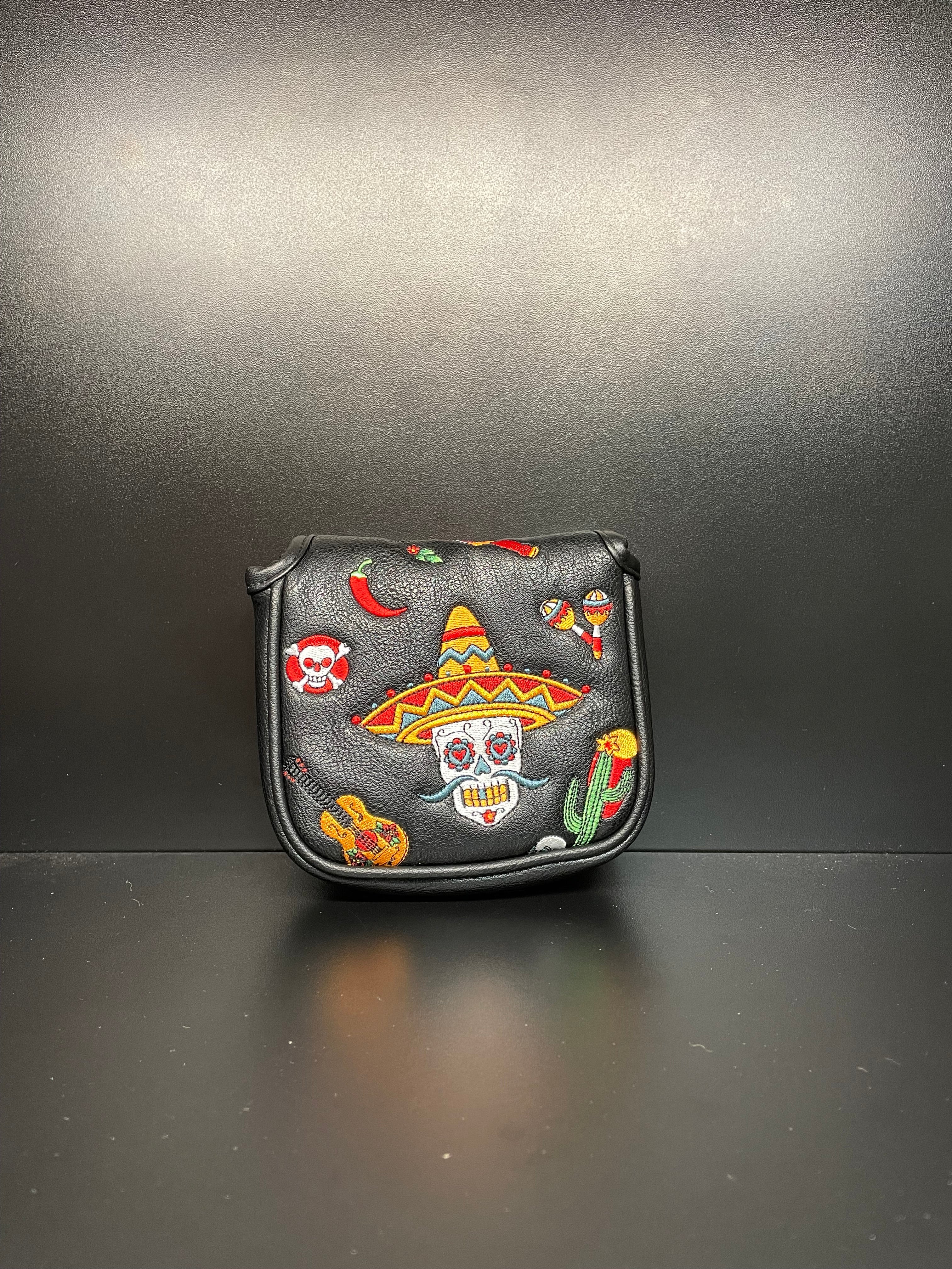 Dia De los Muertos golf club headcover by ParWestGolf with colorful skull design and festive Día de los Muertos theme.
