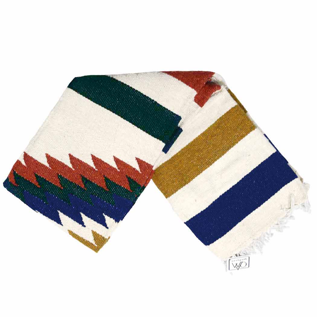 White Fiesta Diamond Blanket - OVERLANDERS Outfitter