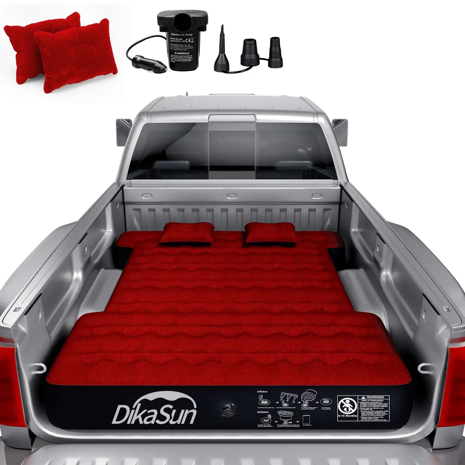 5.5-6.5ft Full Size Truck Bed Air Mattress Red - OVERLANDERS Outfitter
