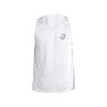 White Dirty Birdie tank top with a sleeveless design, featuring a relaxed fit and casual style, shown from the front.