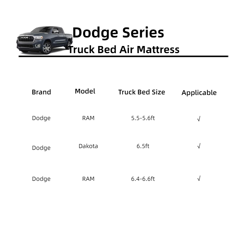 DikaSun Dodge 5.5-5.8ft | 6-6.5 ft  Truck Bed Air Mattress - OVERLANDERS Outfitter