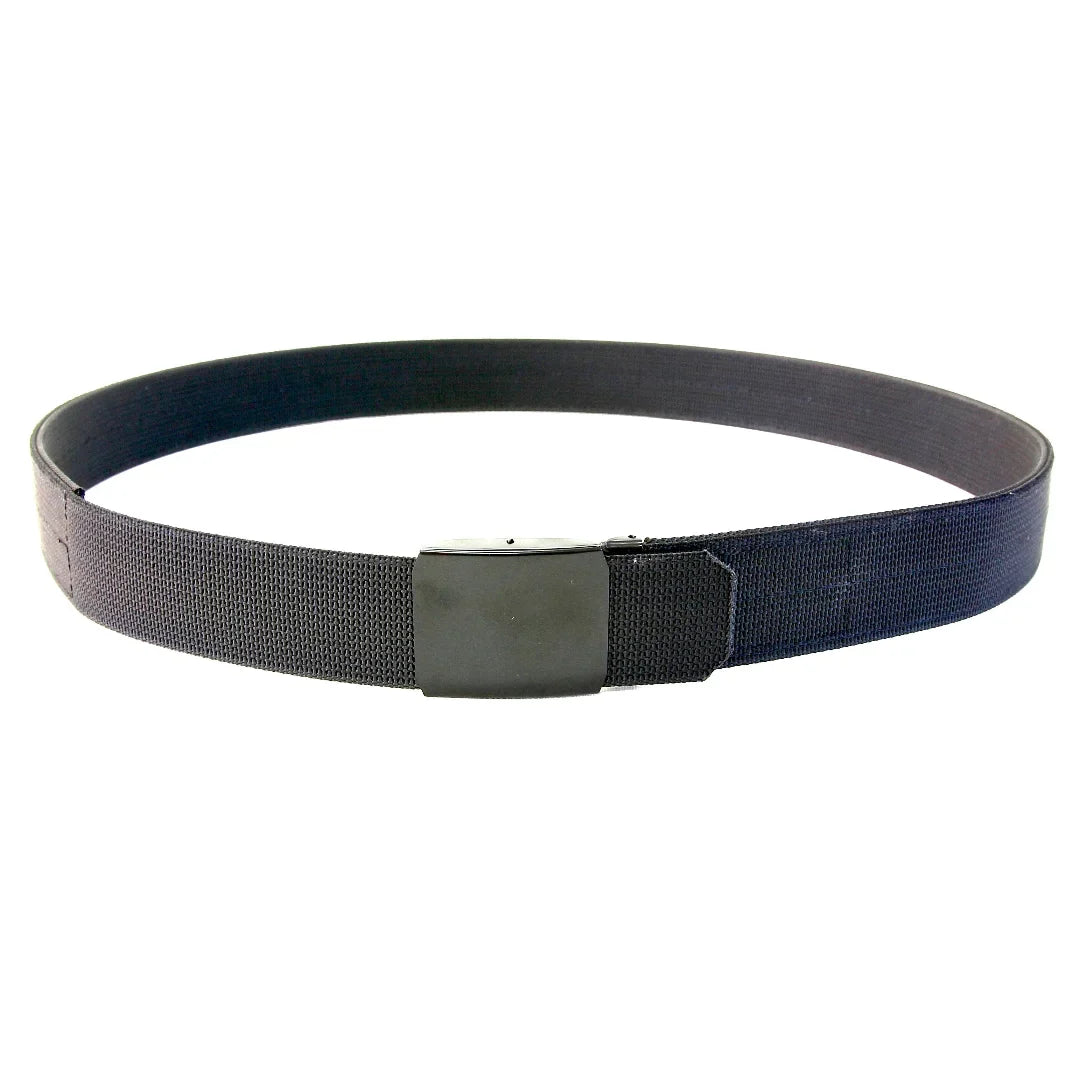 Double layer EDC belt from Recycled Firefighter with sturdy design and durable construction, featuring a metal buckle for everyday carry.