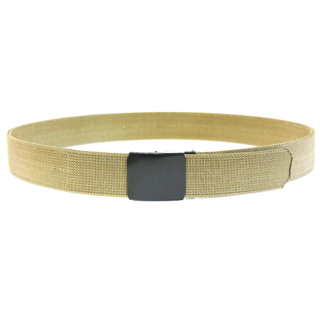 Recycled Firefighter double-layer EDC belt in coyote color, featuring sturdy construction and tactical design for everyday carry.