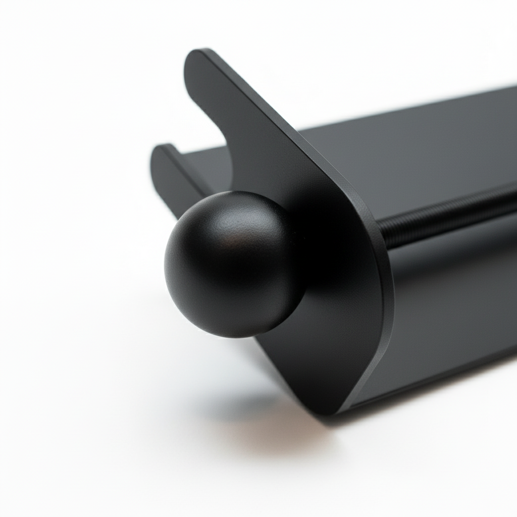 Magnetic ski and snowboard holder by Canyon Adventure Vans, made in Utah, securely attaching skis or snowboards for transport.