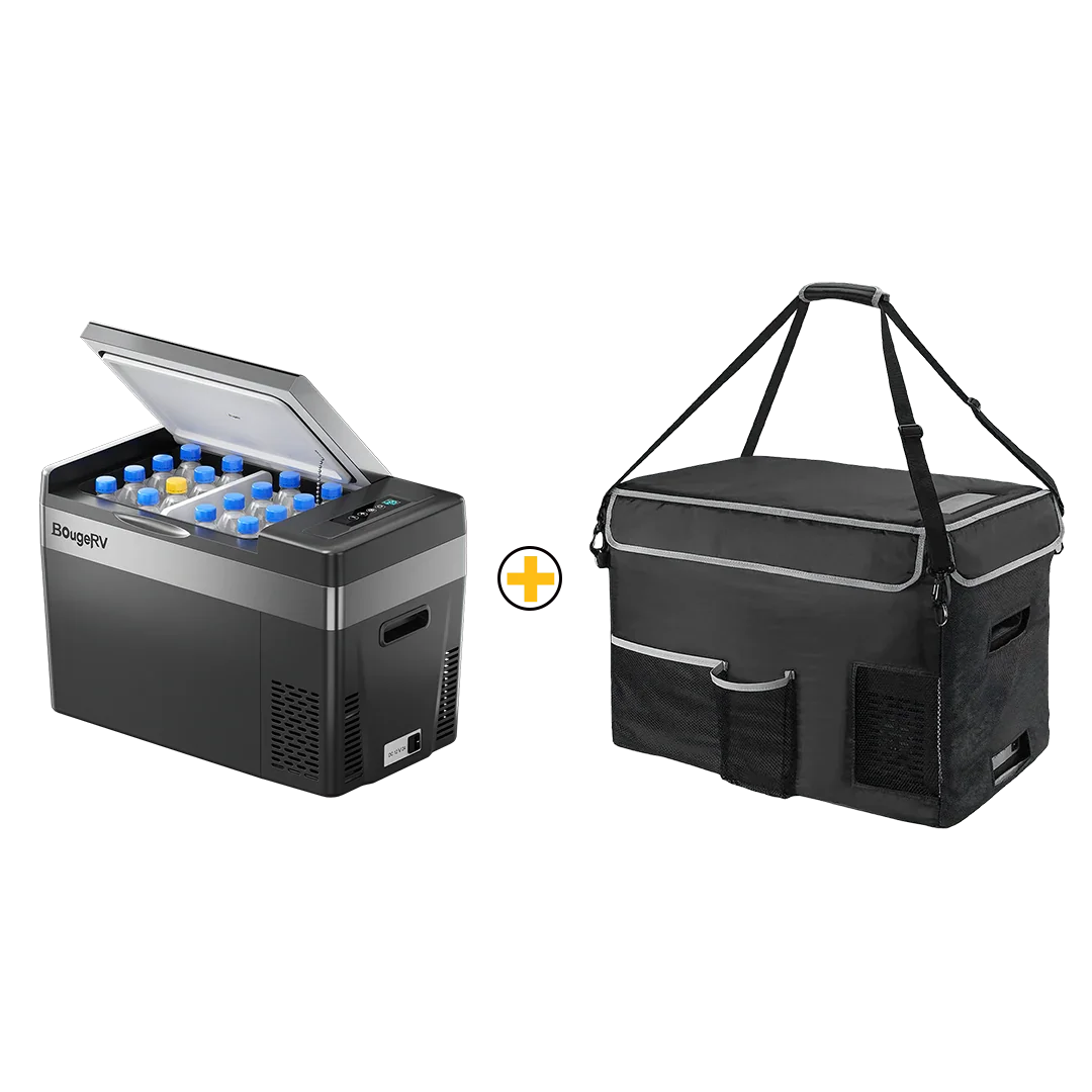BougeRV 12V 30 Quart (28L) Portable Car Fridge Black - We The Collective
