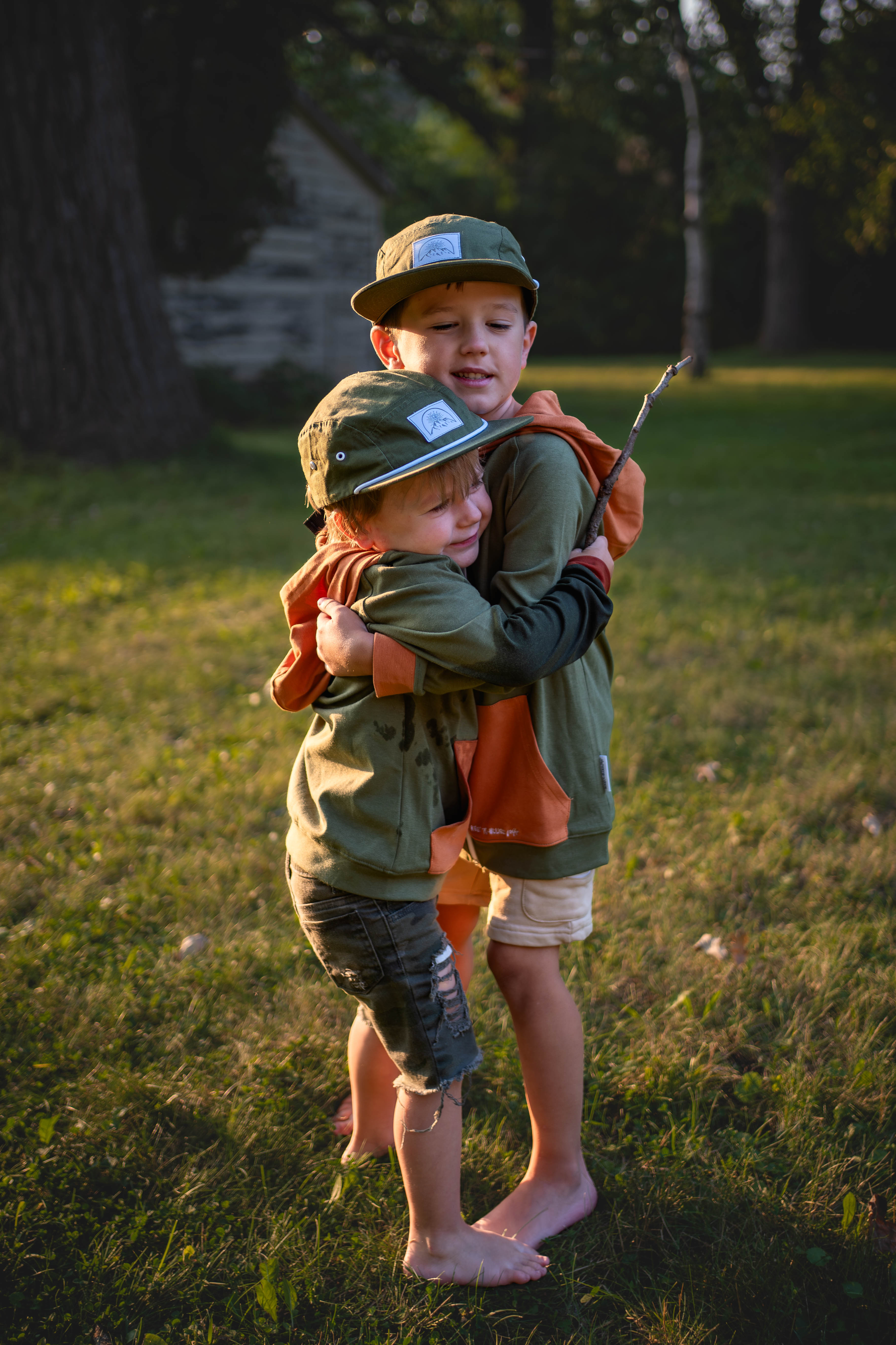 Kids bamboo hooded zip jacket by Keep the Littles Wild, soft lightweight hoodie for children, shown in a cozy, hooded design.