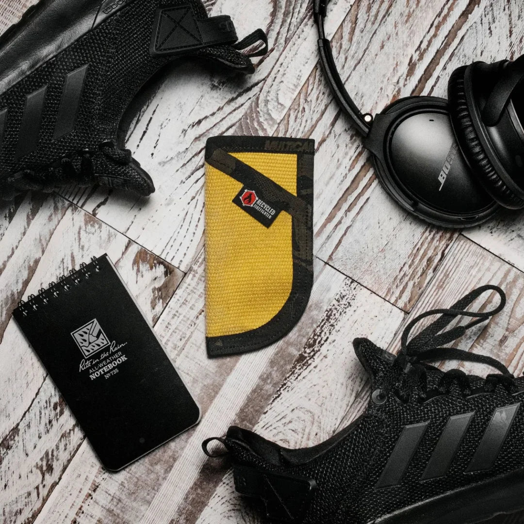 Recycled Firefighter EDC Pocket Caddy with multiple compartments, showcasing durable fabric and practical design.