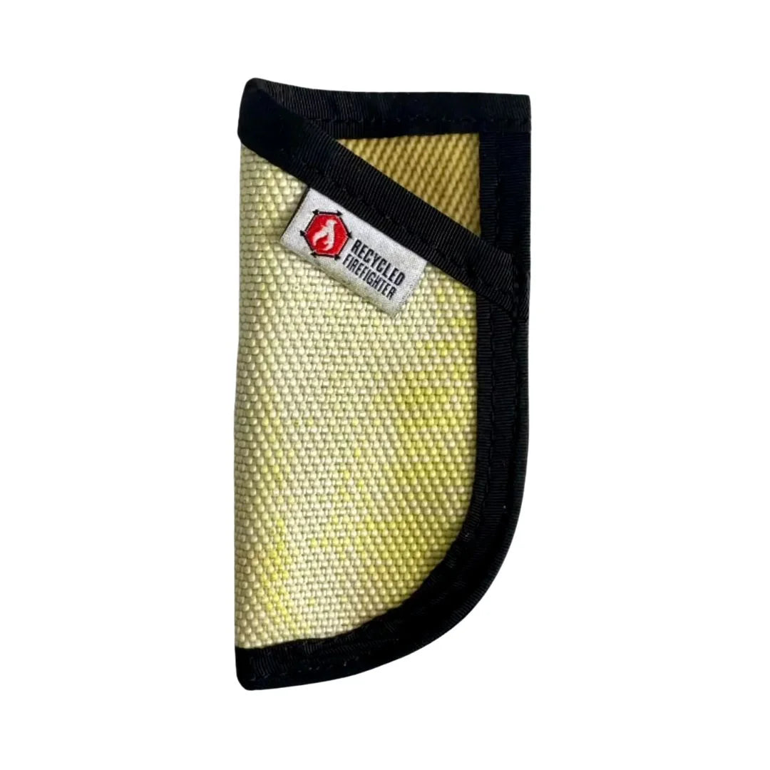 Recycled Firefighter EDC Pocket Caddy in yellow and black, featuring durable hose material and compact design.
