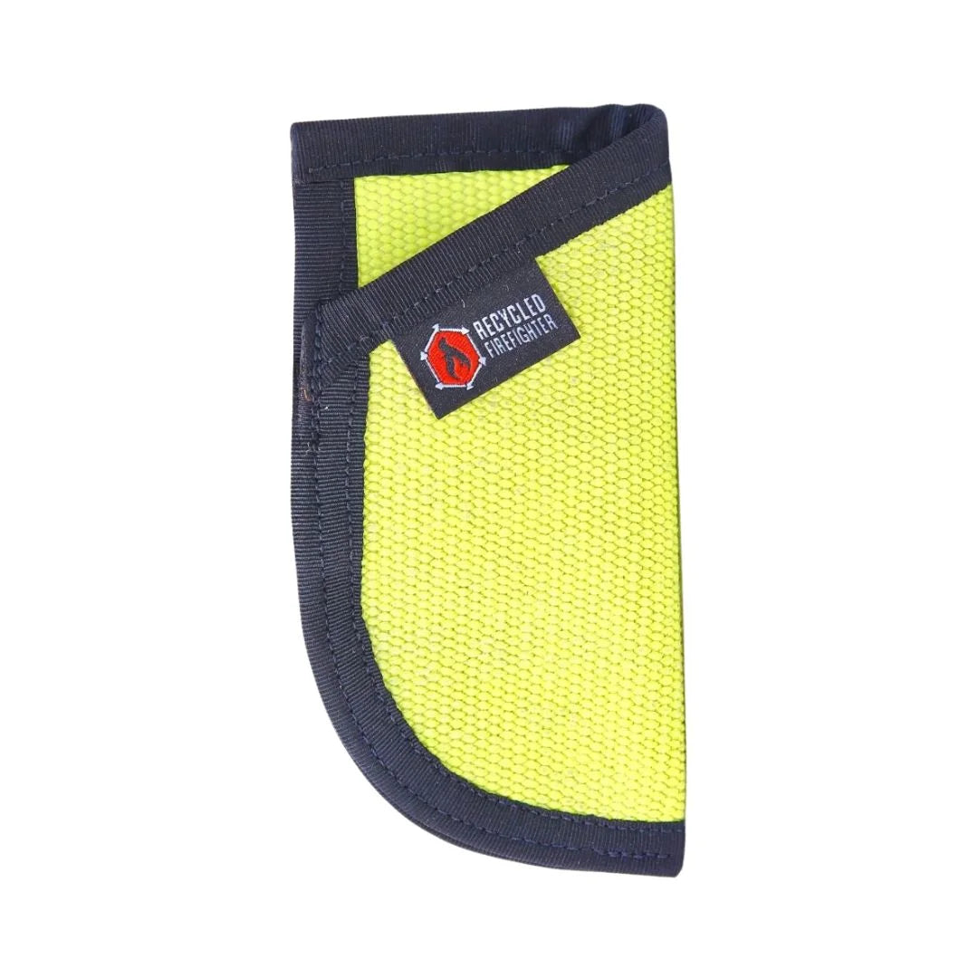 Recycled Firefighter EDC Pocket Caddy in yellow and black, featuring a durable hose design for everyday carry essentials.