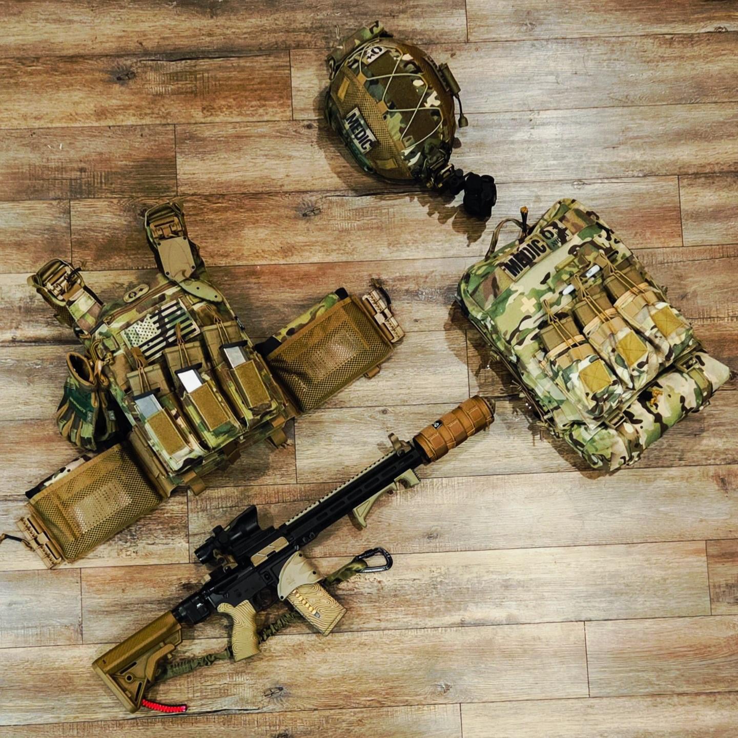 Redemption Tactical RT Crusader 2.0® armor kit with lightweight Level IV front and back plates, 10x12 size, full vest kit.