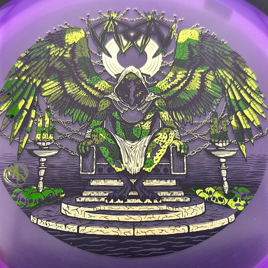CryZtal Buzzz disc golf disc by Rare Air Discs featuring Karudi the Overseer design from Cult of RAD series.