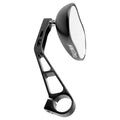 Black sandblasted Ergotec M-88 shortarm mirror by ZEITBIKE with small reflective surface for bike handlebars.