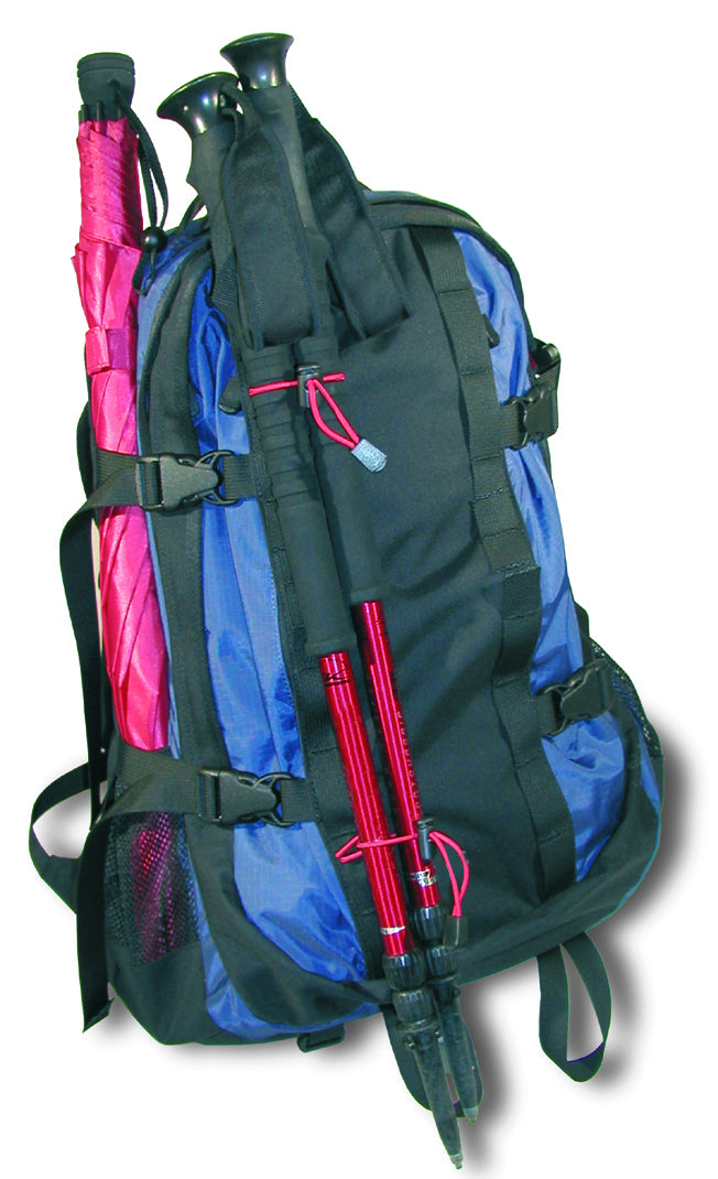 Umbrella Holder-Set – Universal, Weatherproof Mount for Trekking Umbrellas or Poles | Easily Attaches to Backpack Straps for Hands-Free Hiking and Outdoor Adventures - OVERLANDERS Outfitter
