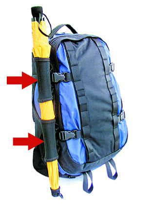 Umbrella Holder-Set – Universal, Weatherproof Mount for Trekking Umbrellas or Poles | Easily Attaches to Backpack Straps for Hands-Free Hiking and Outdoor Adventures - OVERLANDERS Outfitter