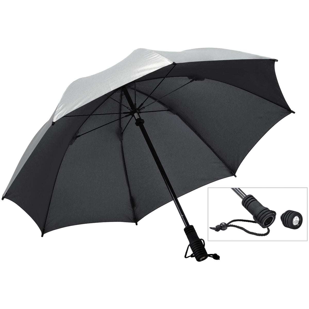 Swing Flashlight Trekking Umbrella – Ultra-Lightweight, Durable Frame with Integrated Detachable LED Flashlight, Windproof Design & UPF 50+ UV Protection - OVERLANDERS Outfitter
