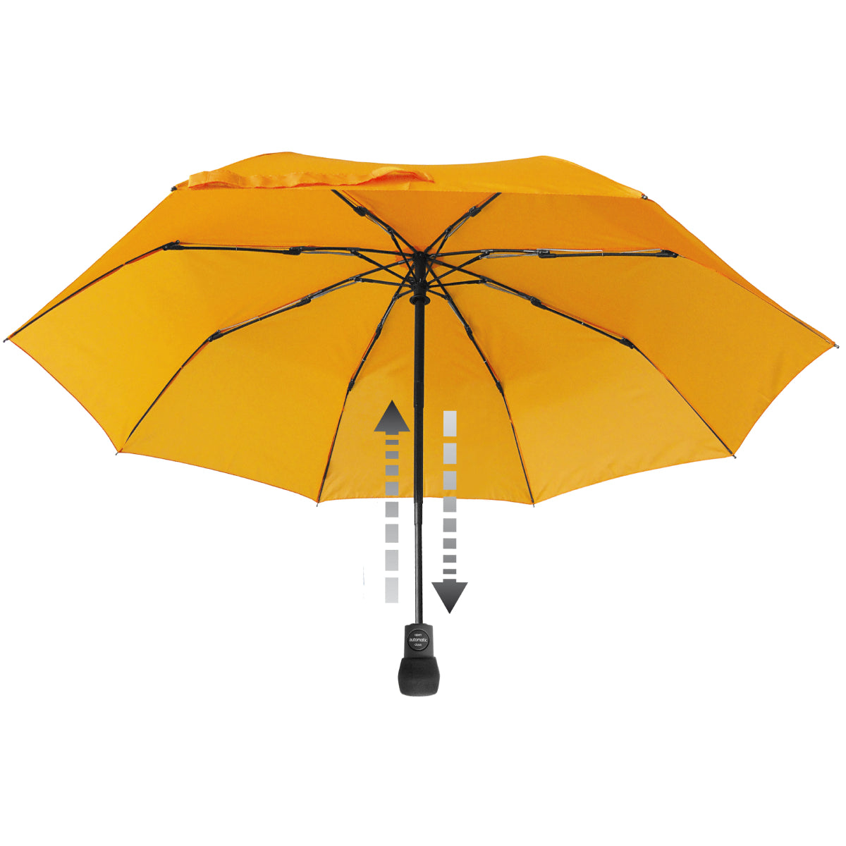 EuroSCHIRM USA Light Trek automatic hiking umbrella with windproof frame, floating compass, and backpack case in an outdoor setting.