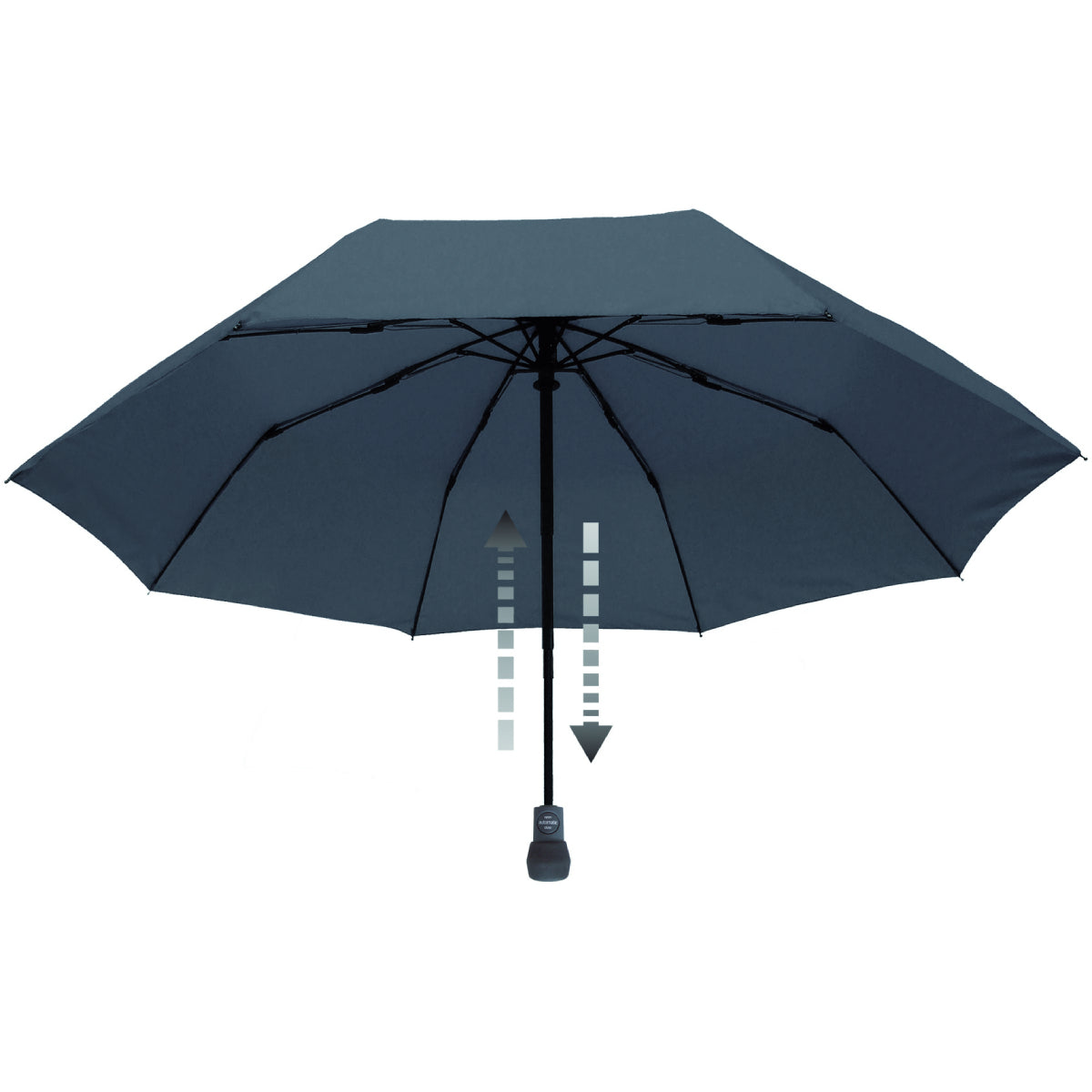 EuroSCHIRM USA Light Trek automatic hiking umbrella with windproof frame, floating compass, and backpack carry case in outdoor setting.