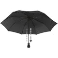 Light Trek automatic hiking umbrella by EuroSCHIRM USA, windproof frame with floating compass and backpack case in open position.