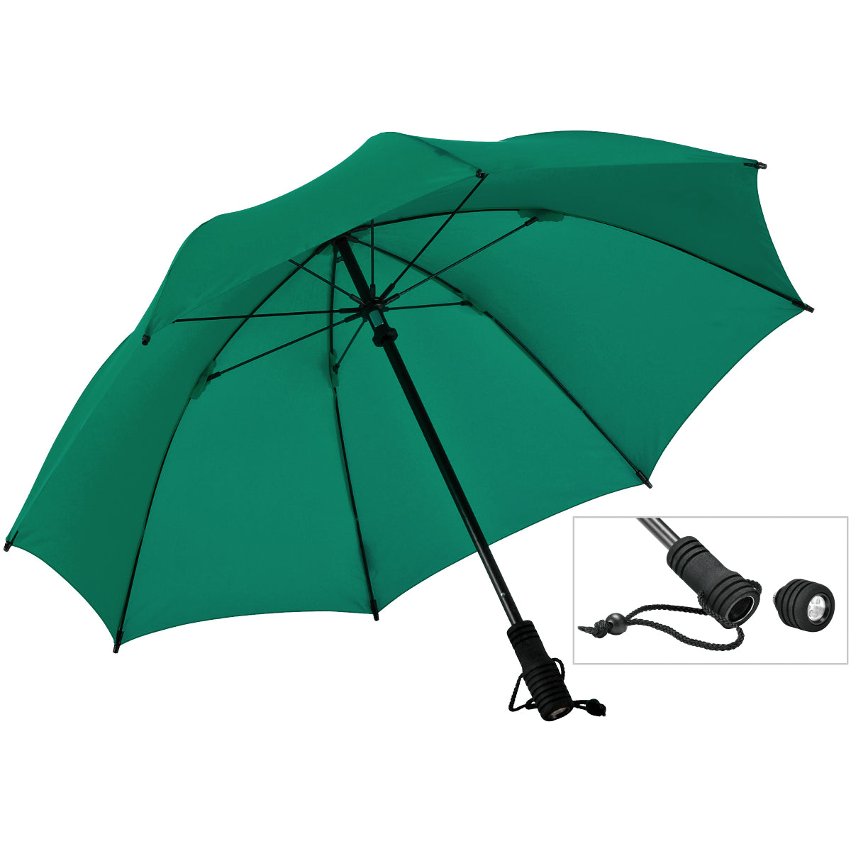 Swing Flashlight Trekking Umbrella – Ultra-Lightweight, Durable Frame with Integrated Detachable LED Flashlight, Windproof Design & UPF 50+ UV Protection - OVERLANDERS Outfitter