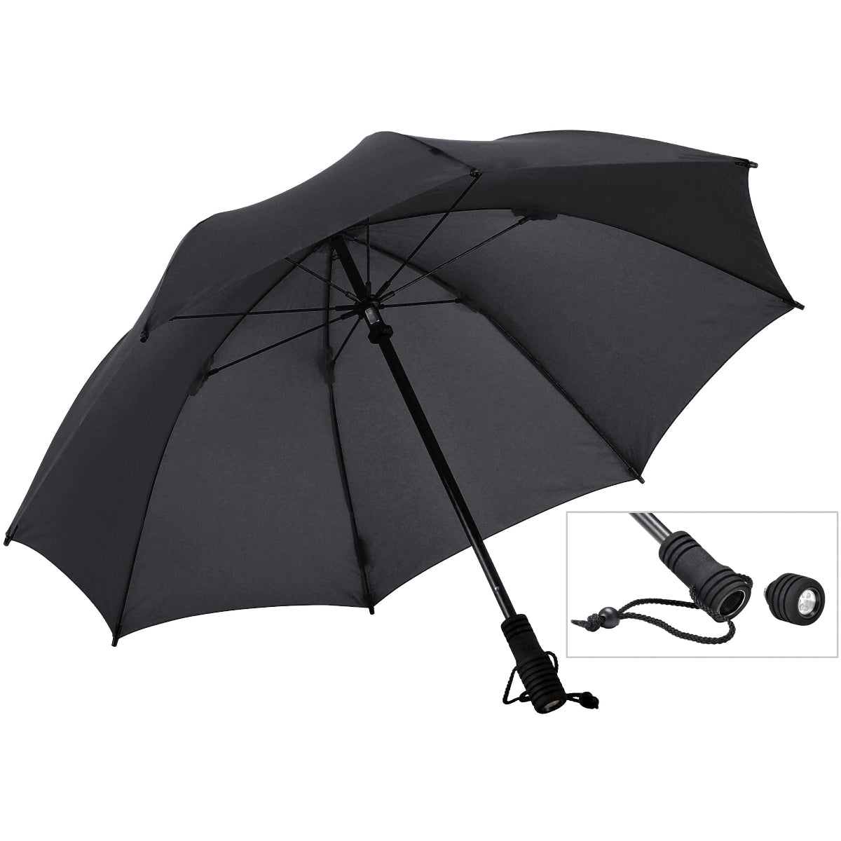Swing Flashlight Trekking Umbrella – Ultra-Lightweight, Durable Frame with Integrated Detachable LED Flashlight, Windproof Design & UPF 50+ UV Protection - OVERLANDERS Outfitter