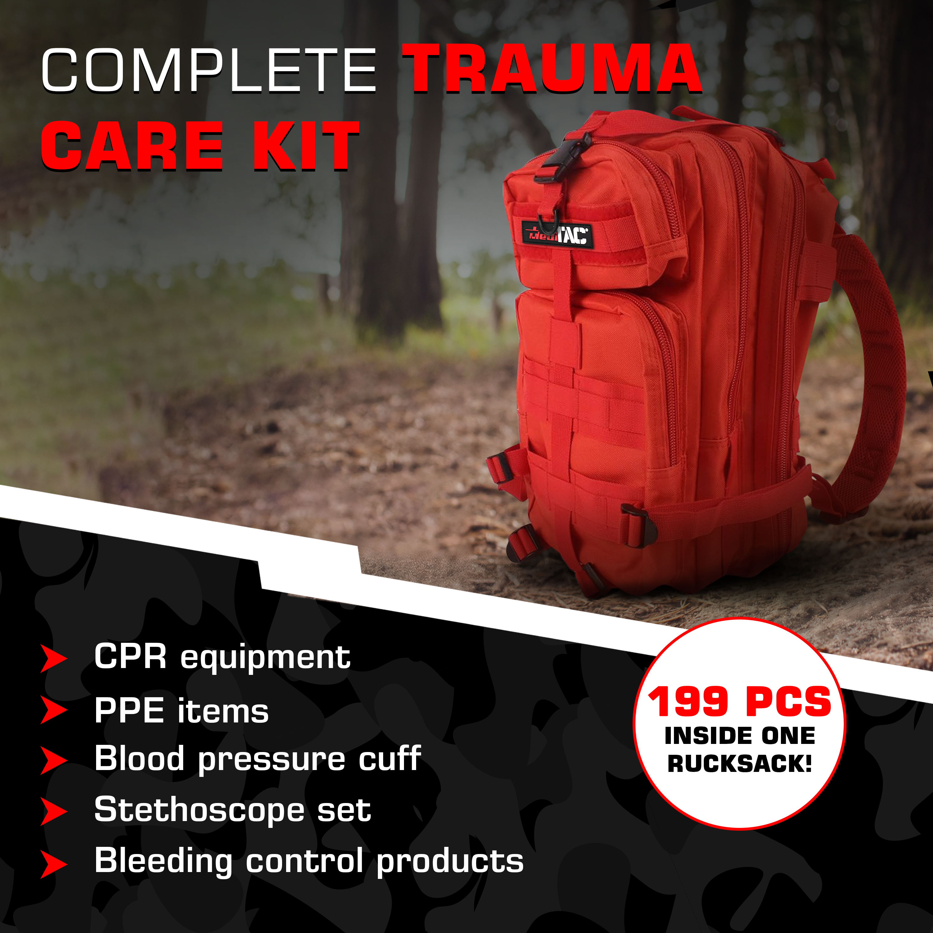 Fully Stocked Rucksack Assault Trauma Tactical IFAK Kit - We The Collective