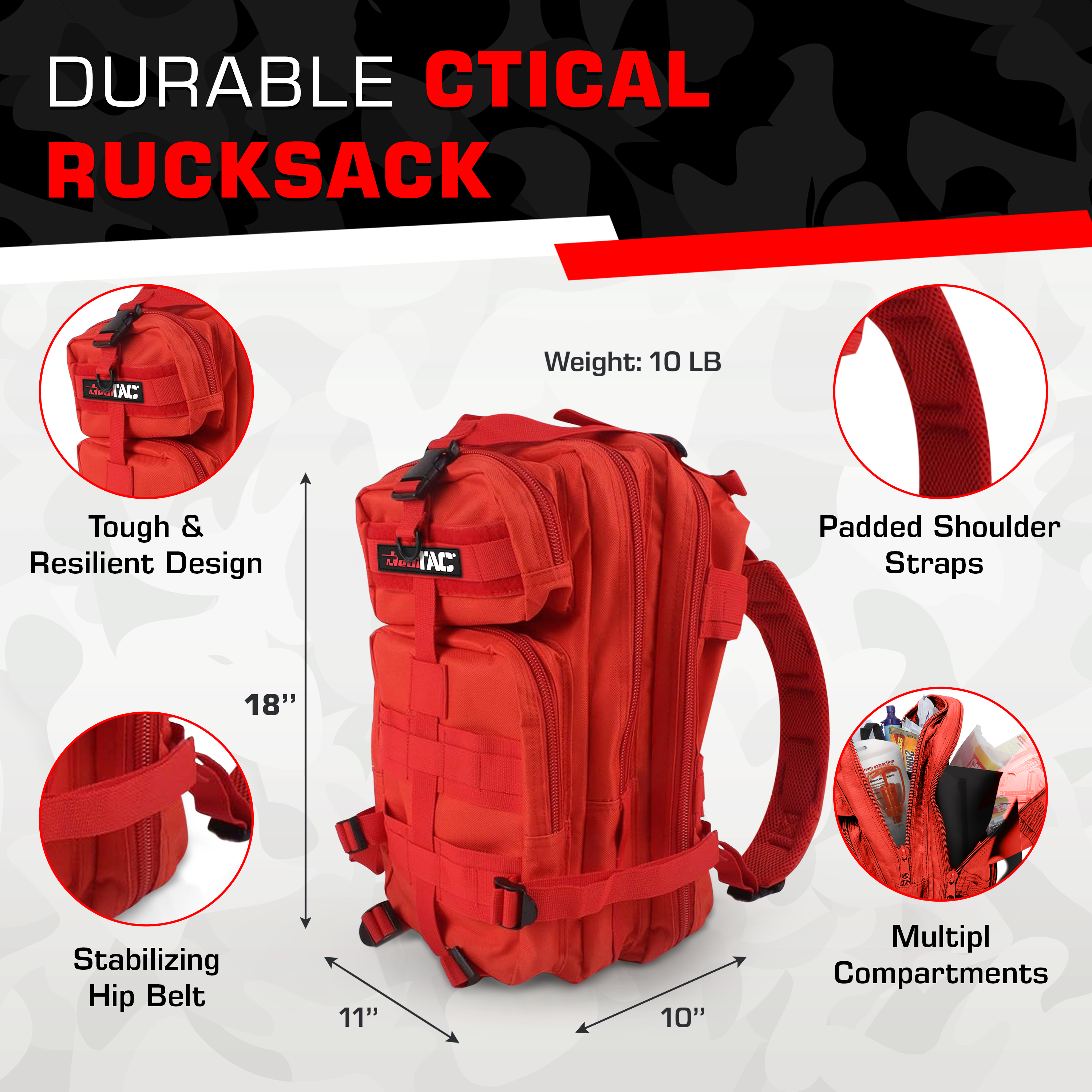 Fully Stocked Rucksack Assault Trauma Tactical IFAK Kit - We The Collective
