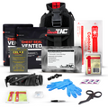 MediTac Kits premium tactical IFAK first aid kit with rip-away Velcro, SOF tourniquet, and CELOX for emergency medical use.