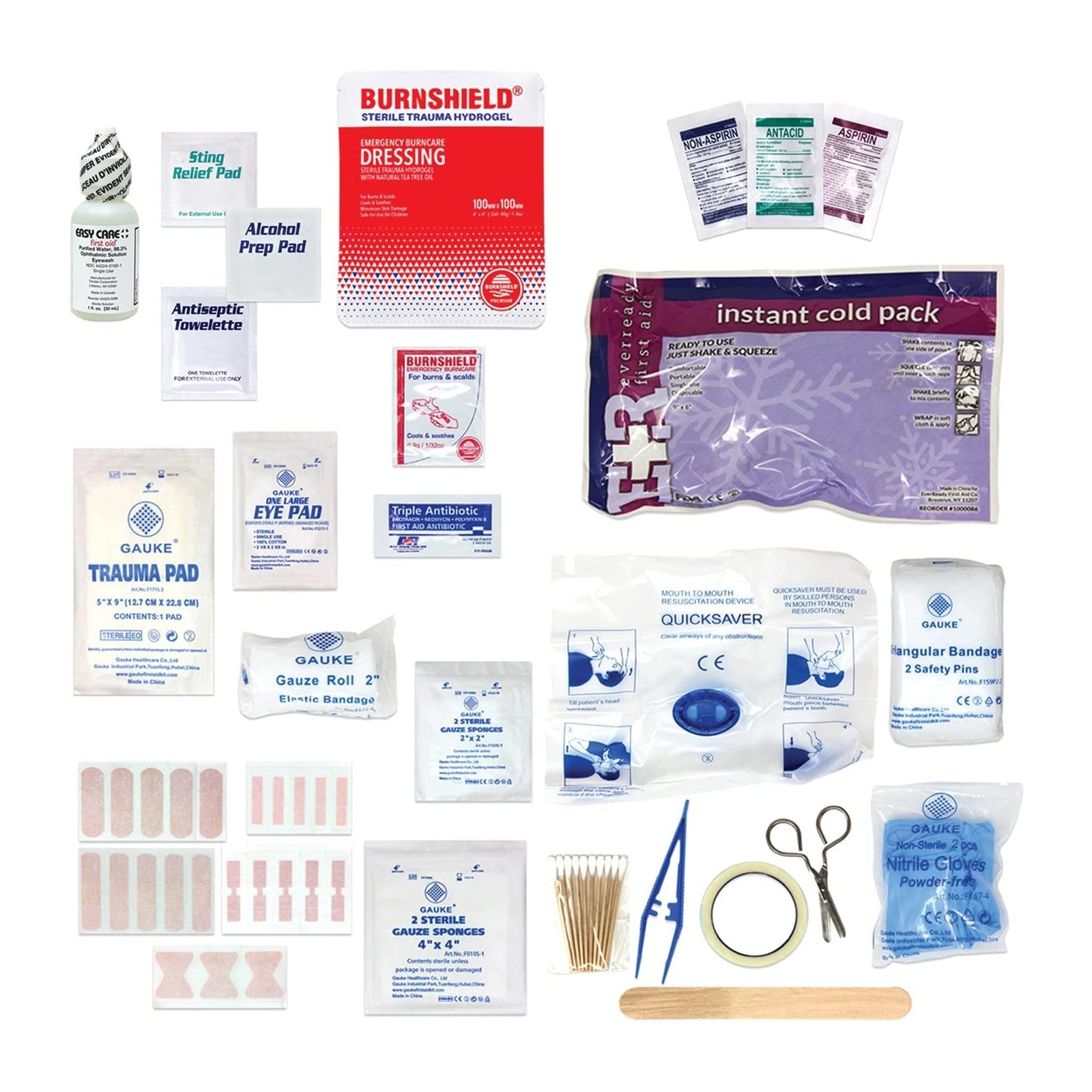 MediTac Kits 100 Person OSHA/ANSI compliant first aid kit with bandages, antiseptics, and emergency supplies in a portable container.