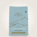 Organic Ethiopia natural process coffee from Wonderstate Coffee, showing a bag of Ethiopia single-origin coffee beans.