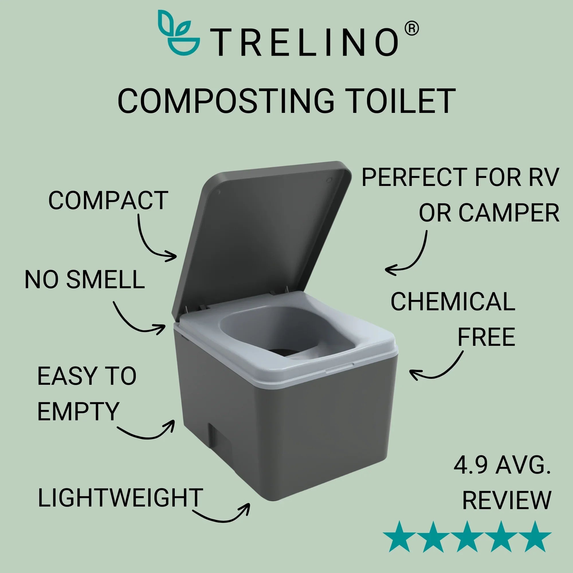 Trelino Evo S Portable Composting Toilet - OVERLANDERS Outfitter