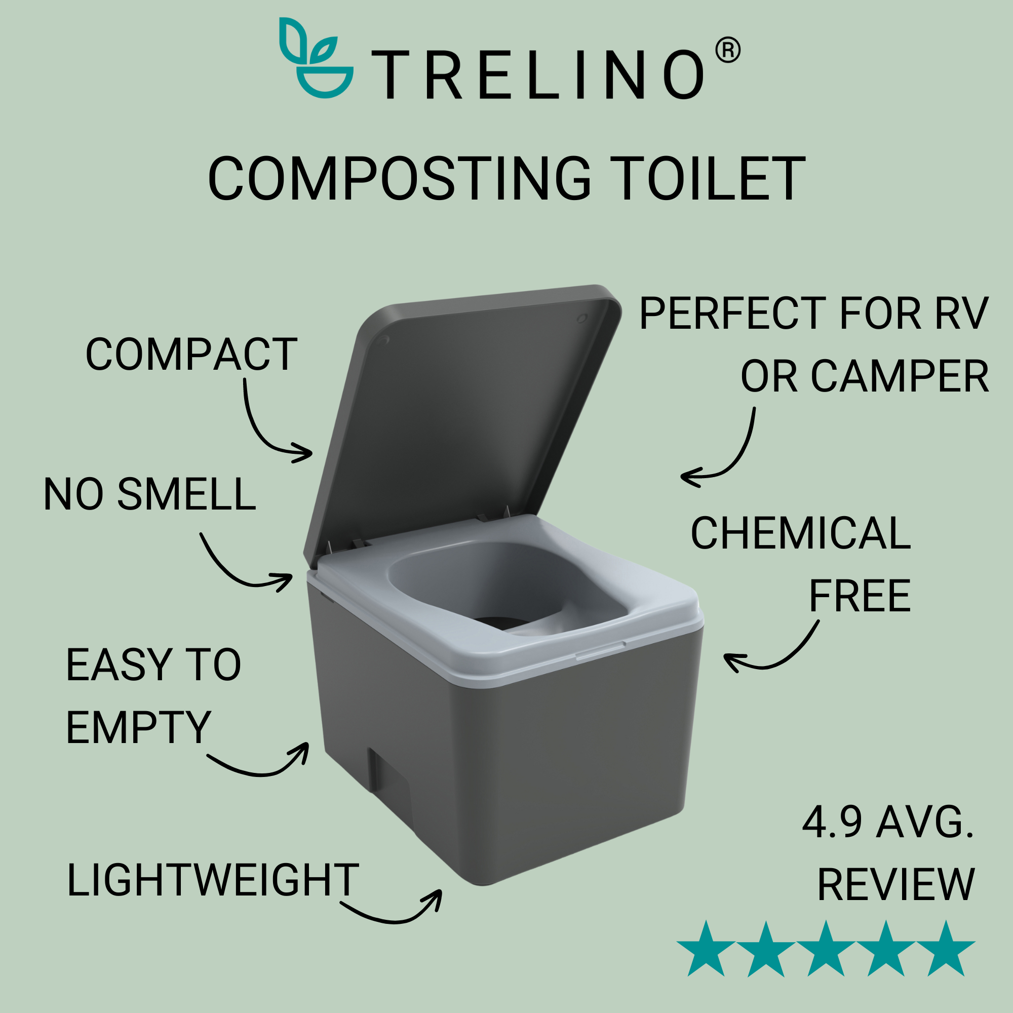 Trelino Evo S Portable Composting Toilet - We The Collective