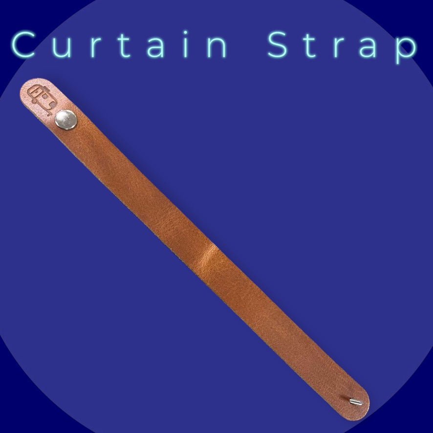 Leather Curtain Strap for Airstream Trailers with Split Bath or Single Curtain - OVERLANDERS Outfitter
