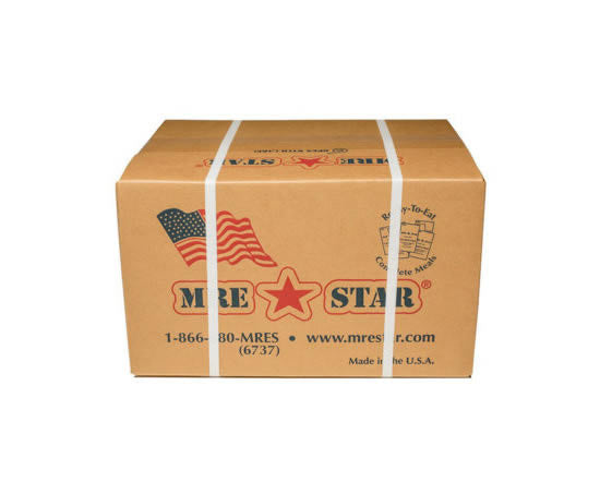 Case of 12 Alpenglow Readiness Supply single complete MRE meals in standard variety, designed for emergency situations.