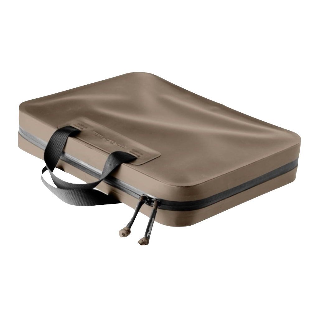 FDE double pistol case by HCC Tactical, featuring durable construction and compartments for secure firearm storage.