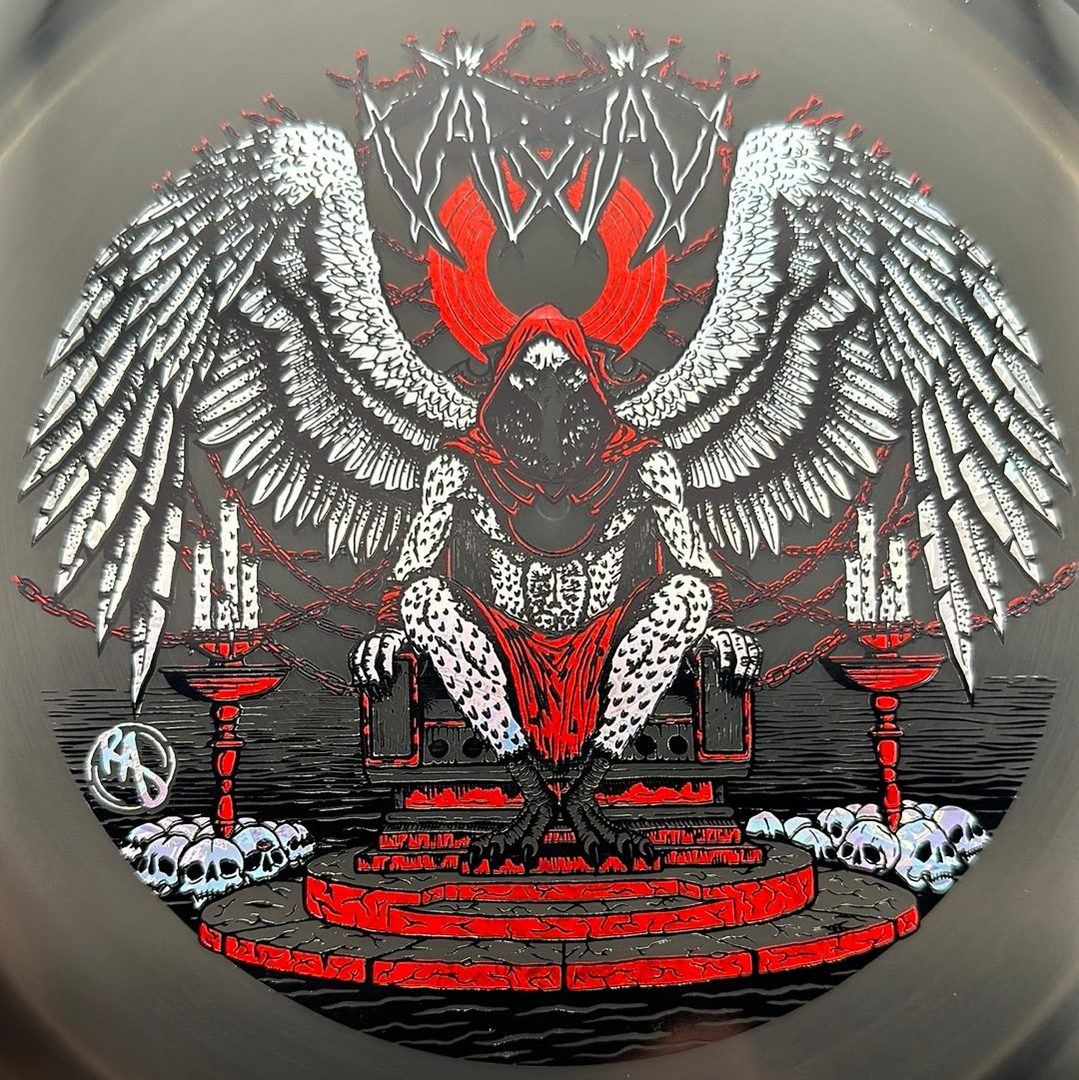CryZtal Buzzz disc golf disc by Rare Air Discs featuring Karudi the Overseer design from Cult of RAD series.