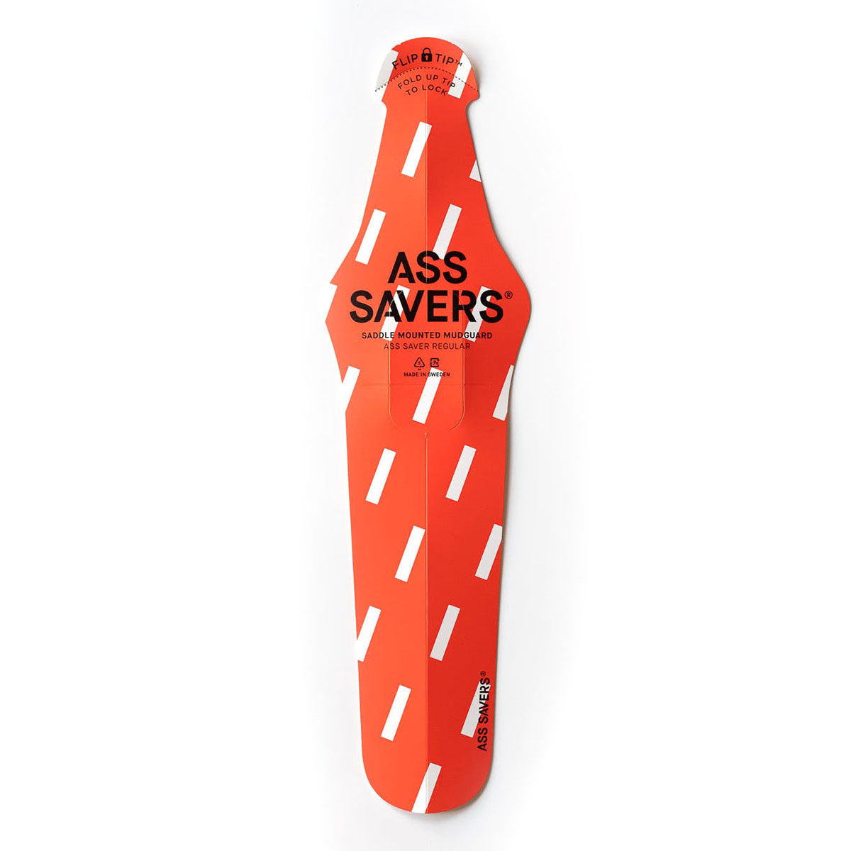 Red ZEITBIKE ASS SAVERS Regular Size rain fenders attached to bicycle wheels, protecting from mud and water splashes.