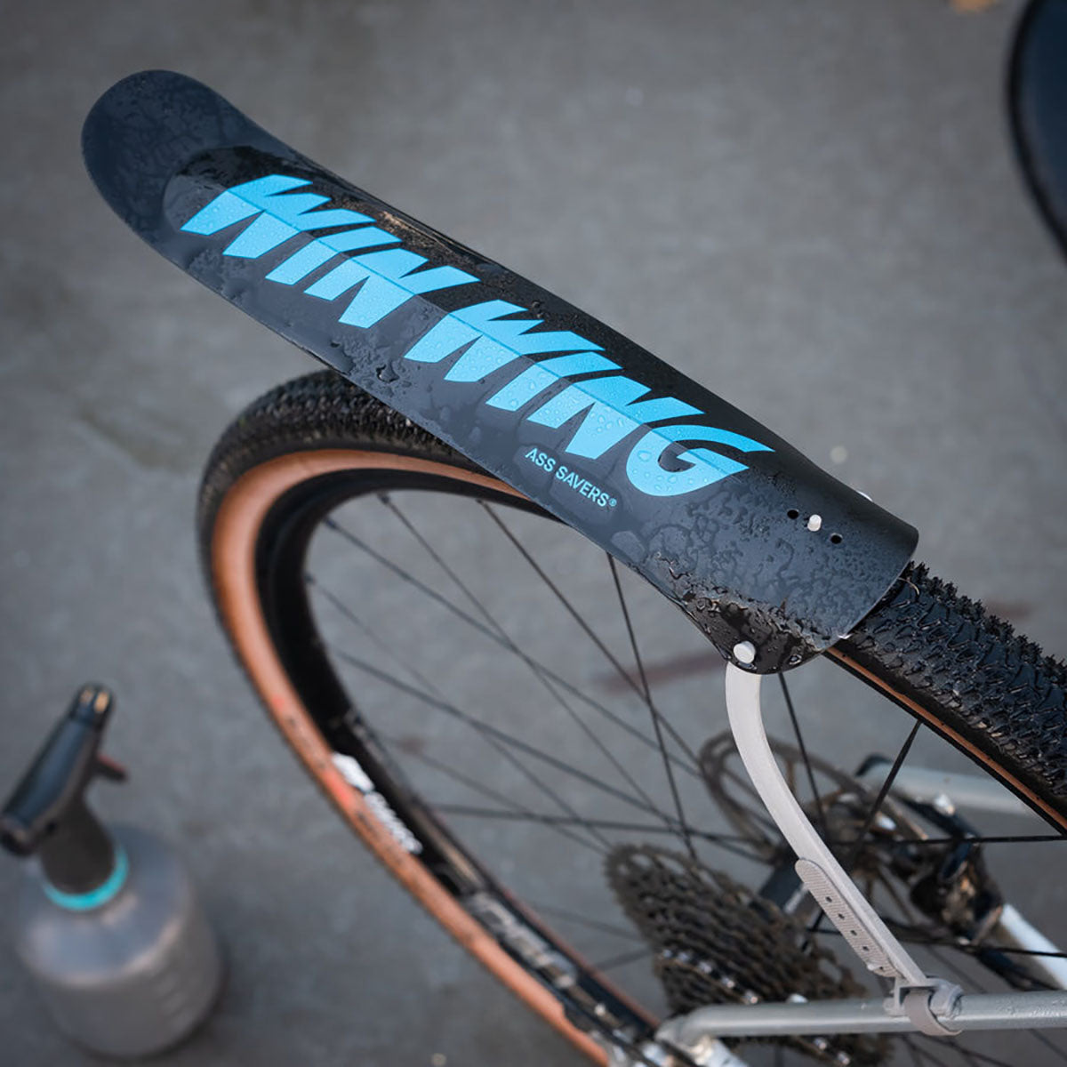 ZEITBIKE Ass Savers Win Wing gravel rear mudguard with grey wishbone, lightweight fender for mountain and gravel bikes