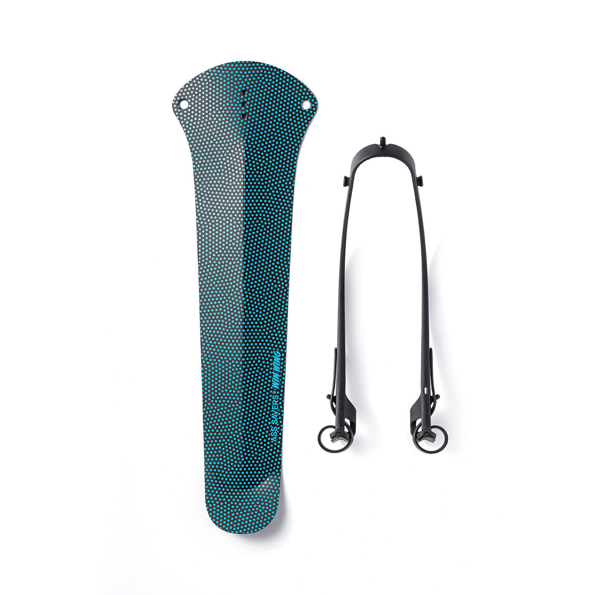ZEITBIKE Ass Savers Win Wing 2 road rear mudguard with black wishbone, blue dotted fender for bike protection and style