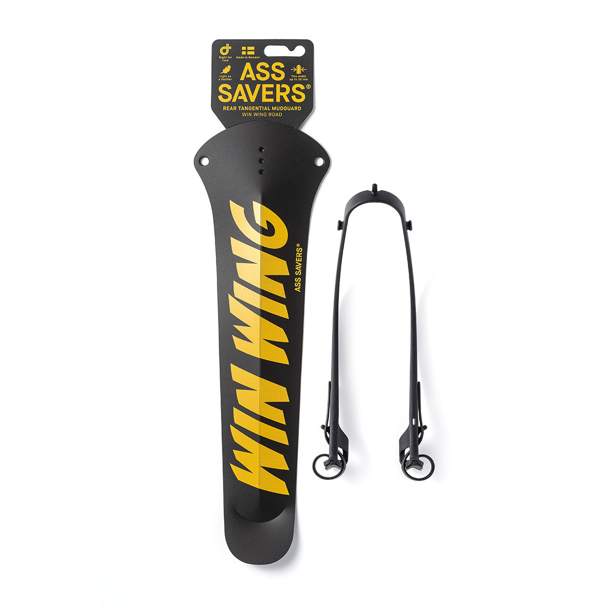 ZEITBIKE Ass Savers Win Wing 2 road rear mudguard with black wishbone, compact bicycle fender for rear wheel protection