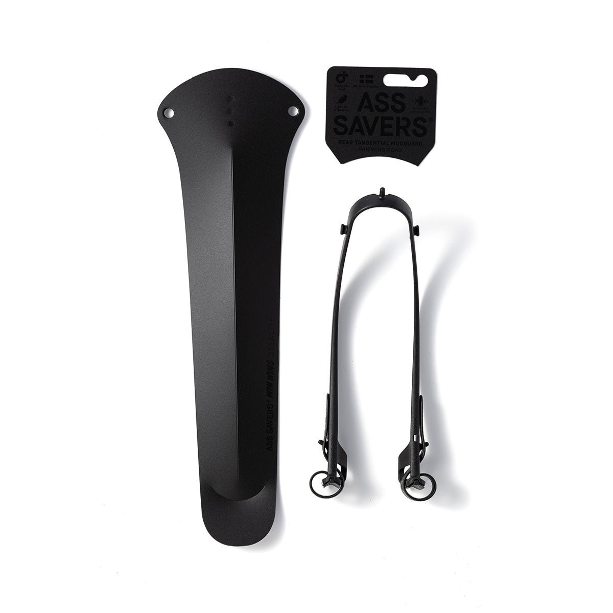 ZEITBIKE Ass Savers Win Wing 2 road rear mudguard with black wishbone, lightweight fender for bike protection and style.