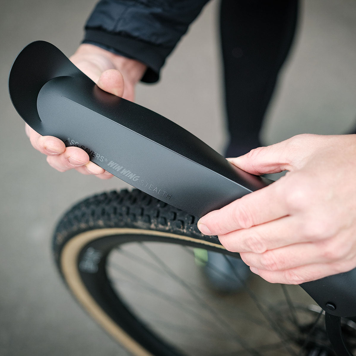 ZEITBIKE Ass Savers Win Wing 2 rear mudguard with black wishbone for road bikes, lightweight fender for mud and water protection.