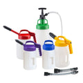 OilSafe starter kit with fluid transfer containers from DRIVEN Racing Shop, featuring durable plastic bottles for engine oil and fluid transfer.