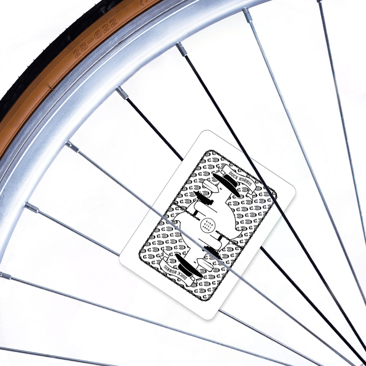 Set of four ZEITBIKE Bike Citizens reflective spoke cards from the Fame Series, featuring colorful designs for bike wheels.